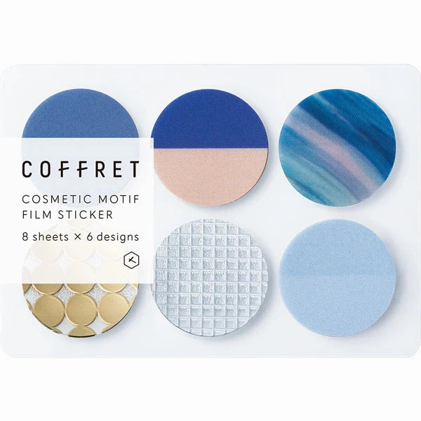 King Jim Coffret Cosmetic Motif Film Stickers Circle Horizon Blue latest sturdy