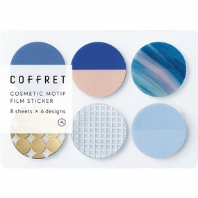 King Jim Coffret Cosmetic Motif Film Stickers Circle Horizon Blue latest sturdy