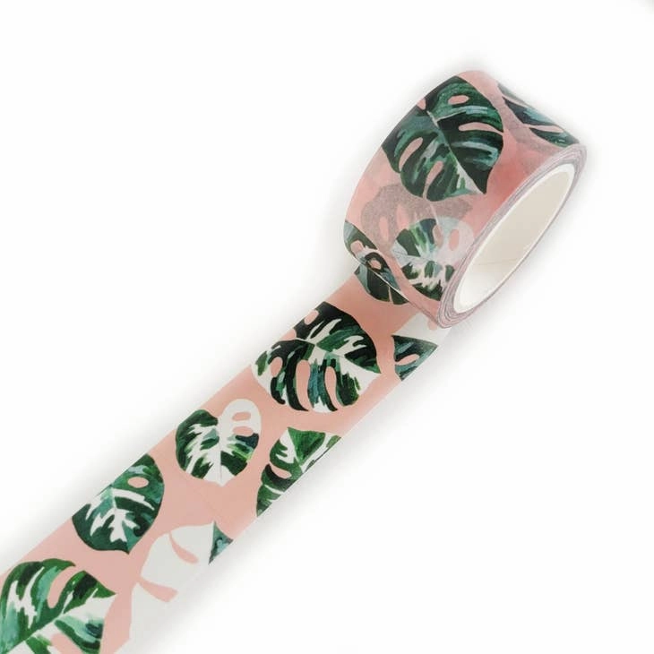 set Pink Monstera Washi Tape