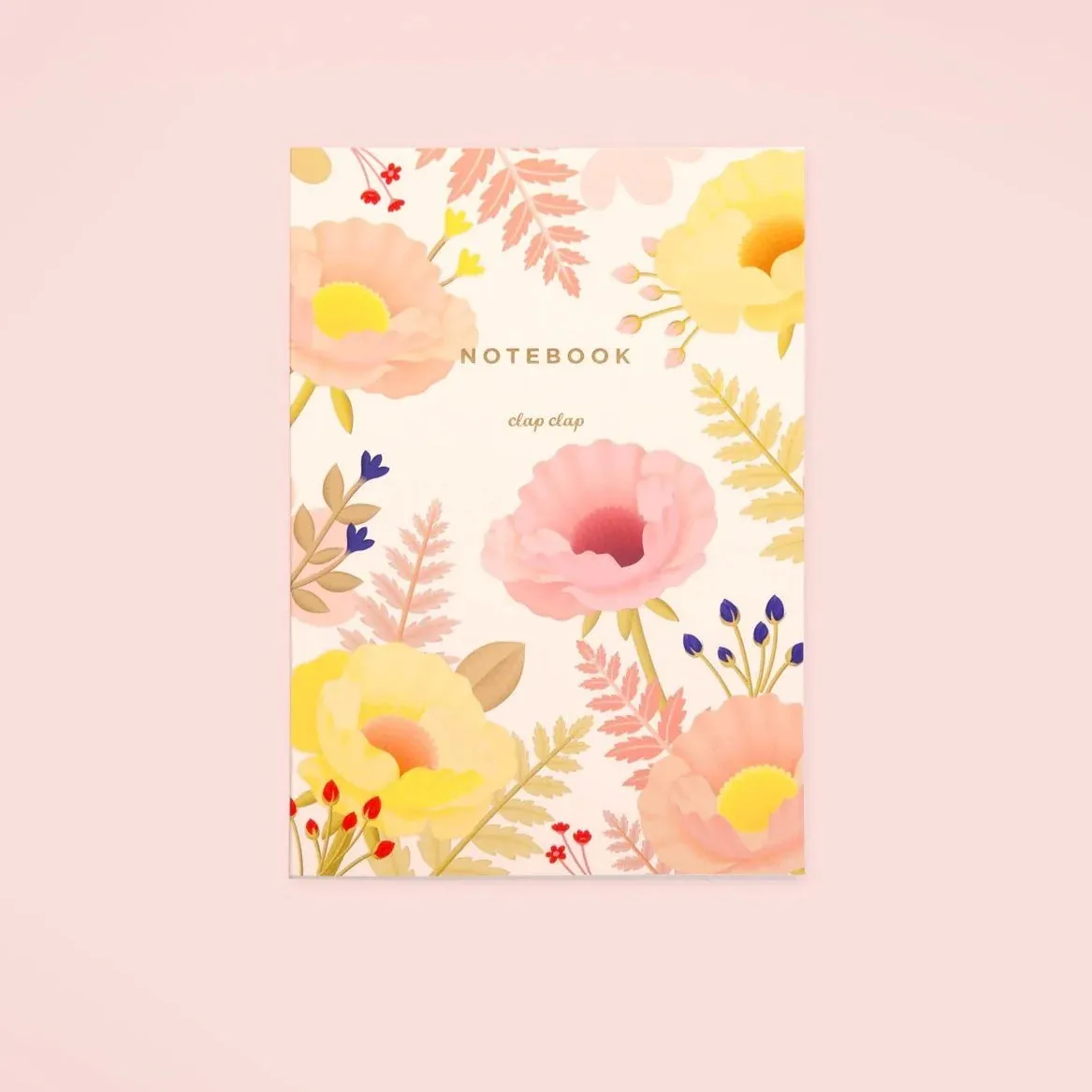 daily glass Clap Clap Oriental Poppy Notebook In Vanilla - Lined