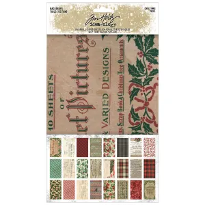 Tim Holtz Ideaology Christmas Noel -Backdrops tiny washable