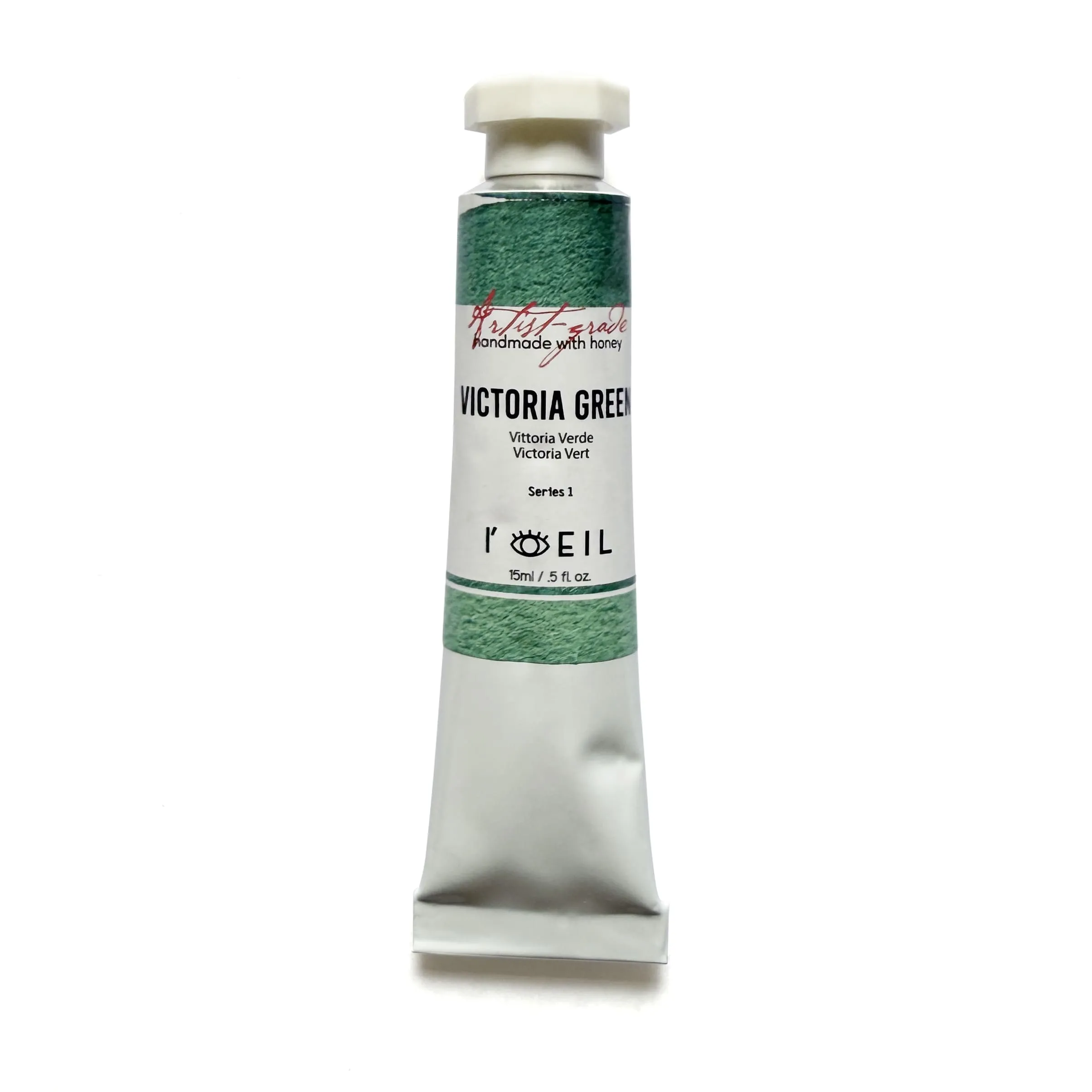 retro paper Victoria Green - Artist Grade Handmade Honey Based Watercolor Tube 15Ml