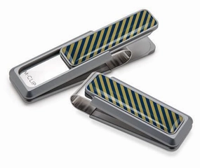 M-Clip Natural Uv2 W/Dark Blue & Gold Money Clip professional