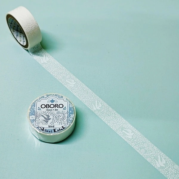 bold Oboro Bird White Washi Tape
