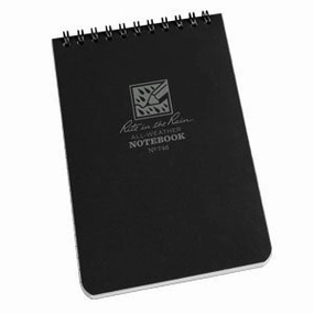 premium lightweight Rite In The Rain Spiral Notebook- Black- 4X6