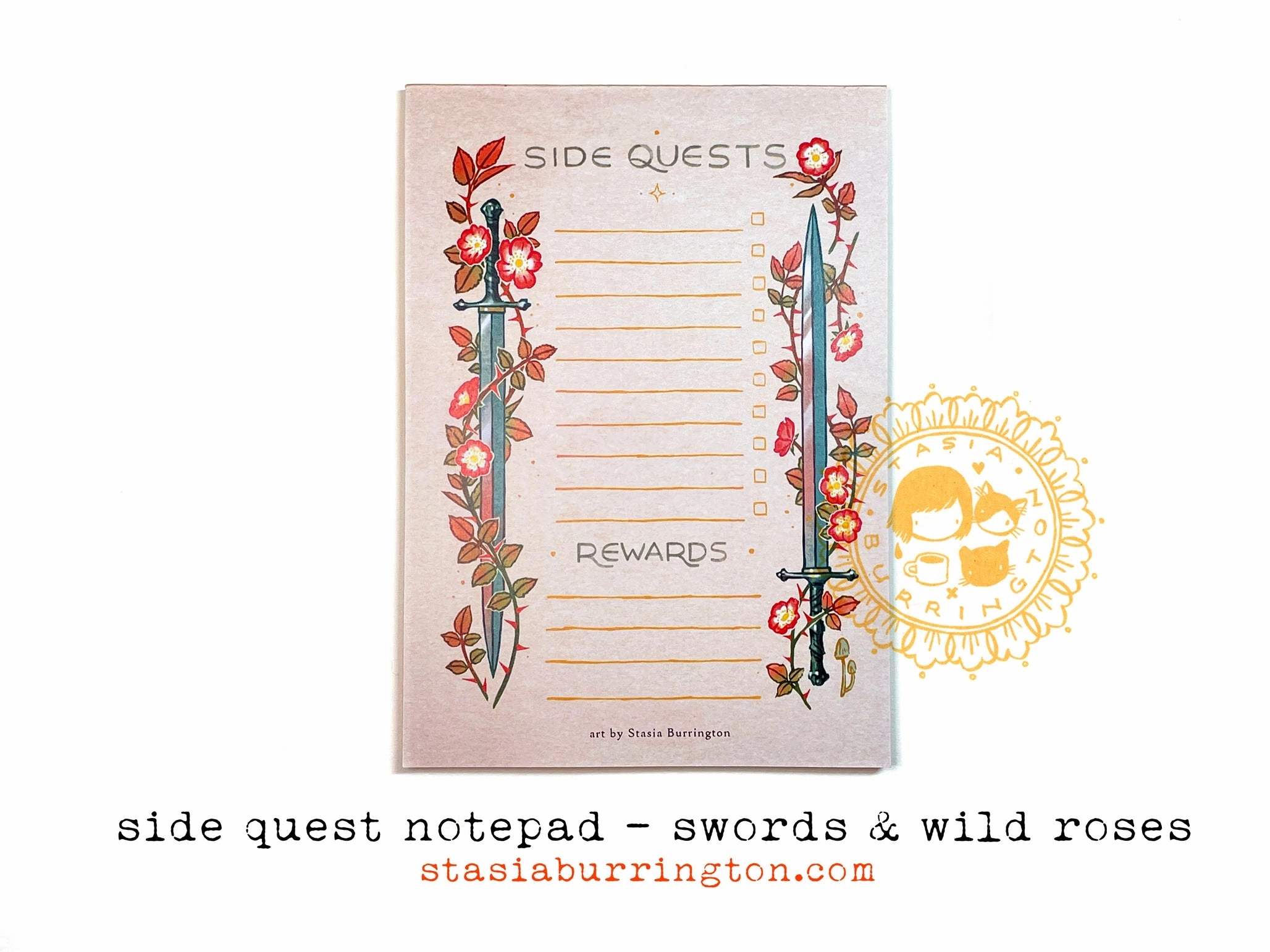 Side Quests Swords Notepad multipurpose