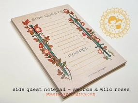 Side Quests Swords Notepad large popular