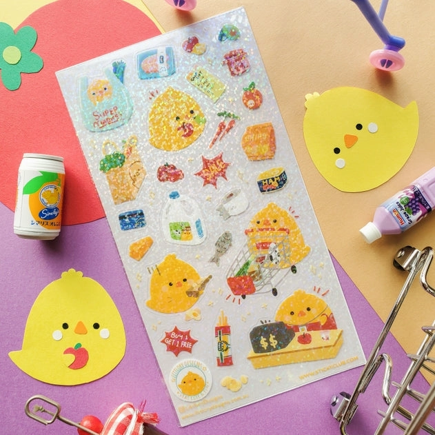 musthave classic Supermarket Chicks Sticker Sheet