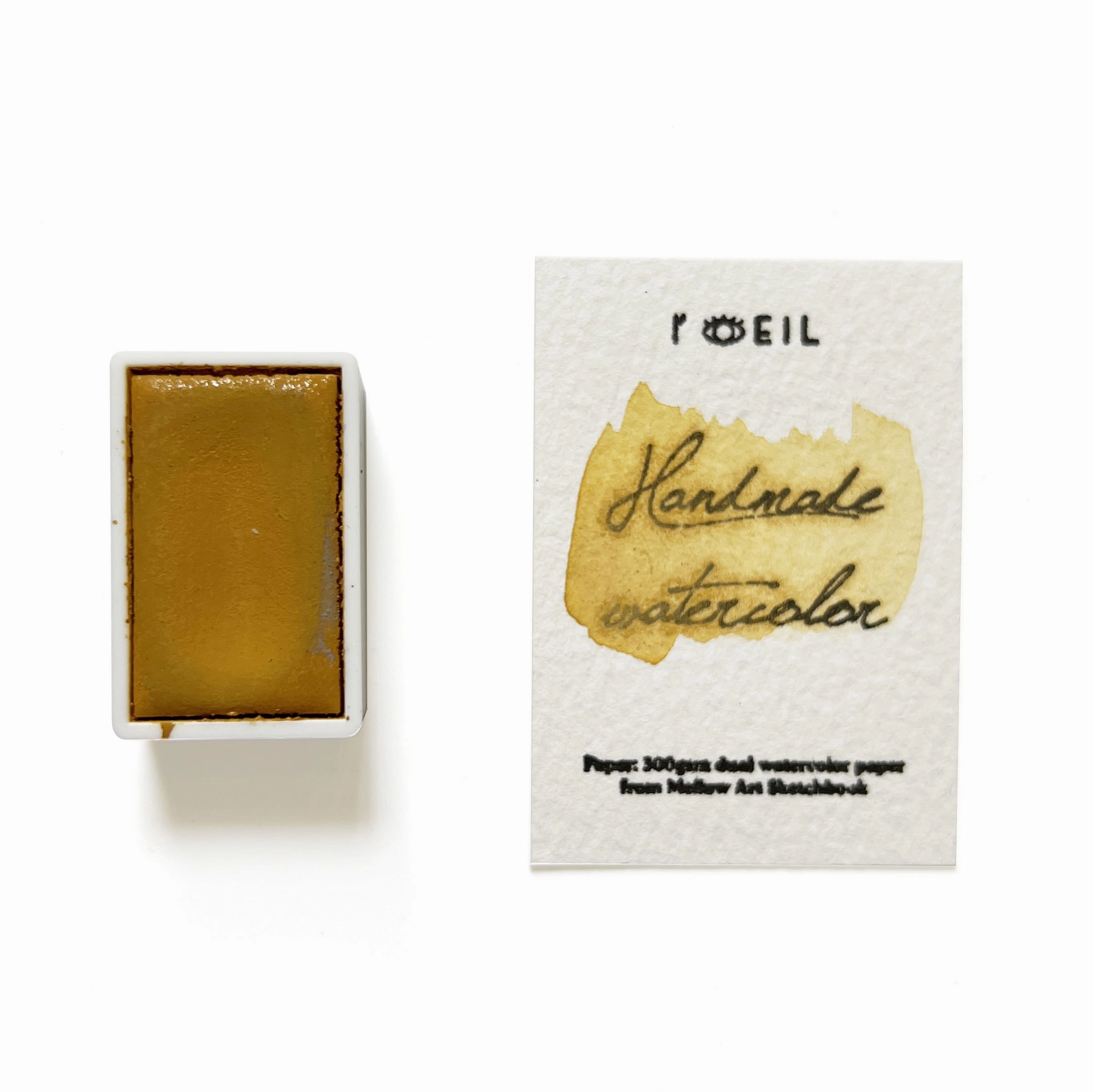 Yellow Ochre Light Py42 - Artist Grade Handmade Honey Based Watercolor Paint Full Pan 3.2Ml manual bronze