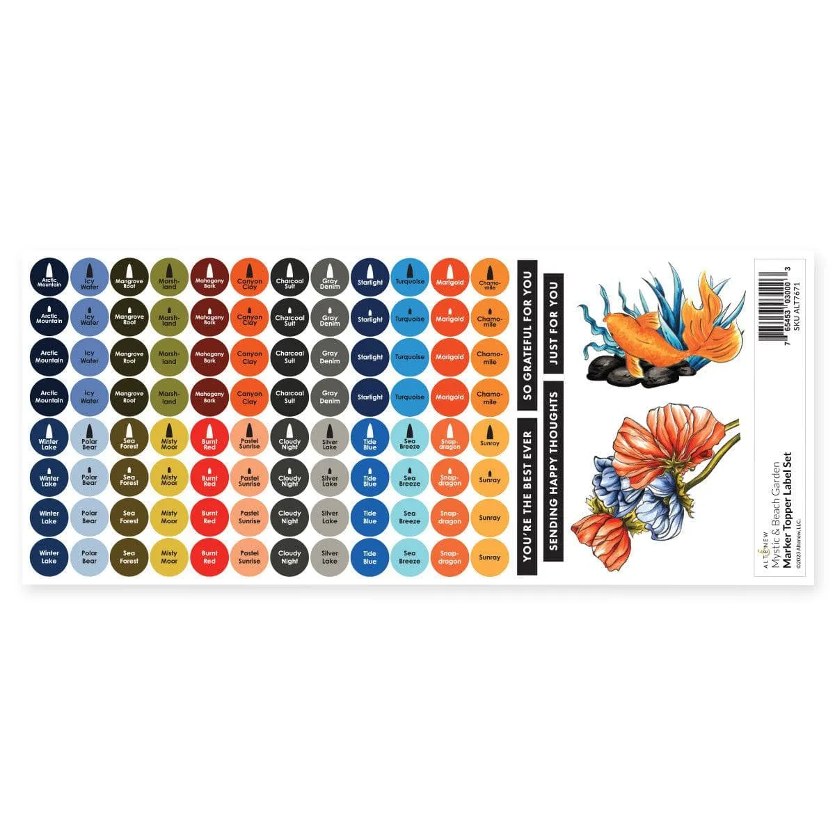 sturdy Mystic & Beach Garden Marker Topper Label Set