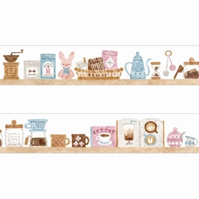 Nakauchi Waka Masking Tape - Rabbit And Coffee portable mini