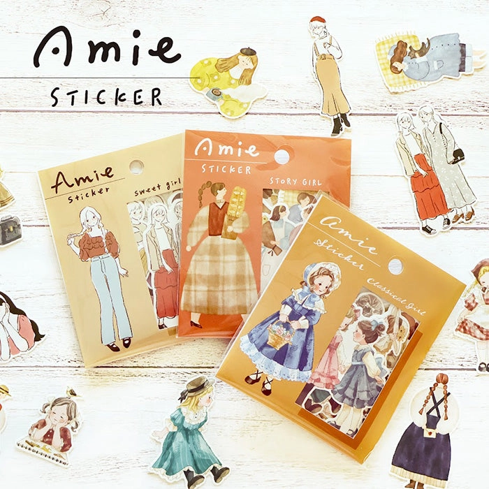 matte sturdy Amie Classical Girl Flake Sticker