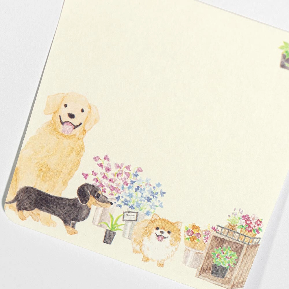 large Dogs Flower Shop Sticky Notes