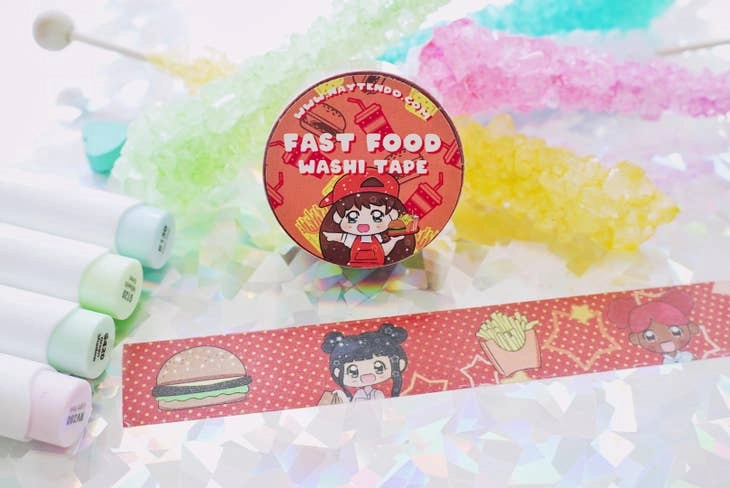 Fast Food Kawaii Washi Tape synthetic