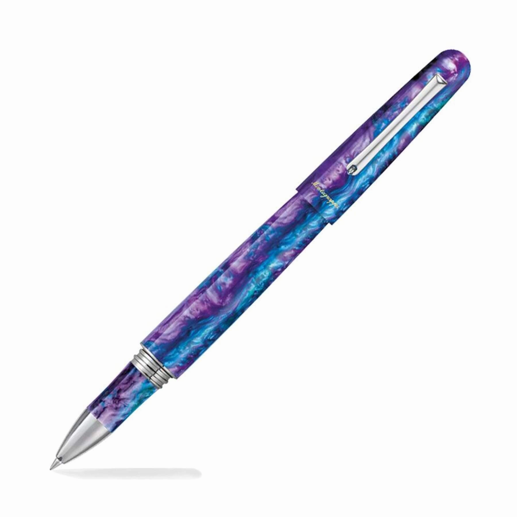 Montegrappa Elmo Summer Bloom Blue Cross Gentian Rollerball Pen collapsible