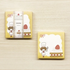 steel neutral Pastry Chef Shop Cake Shop Mizutama Memo Pad