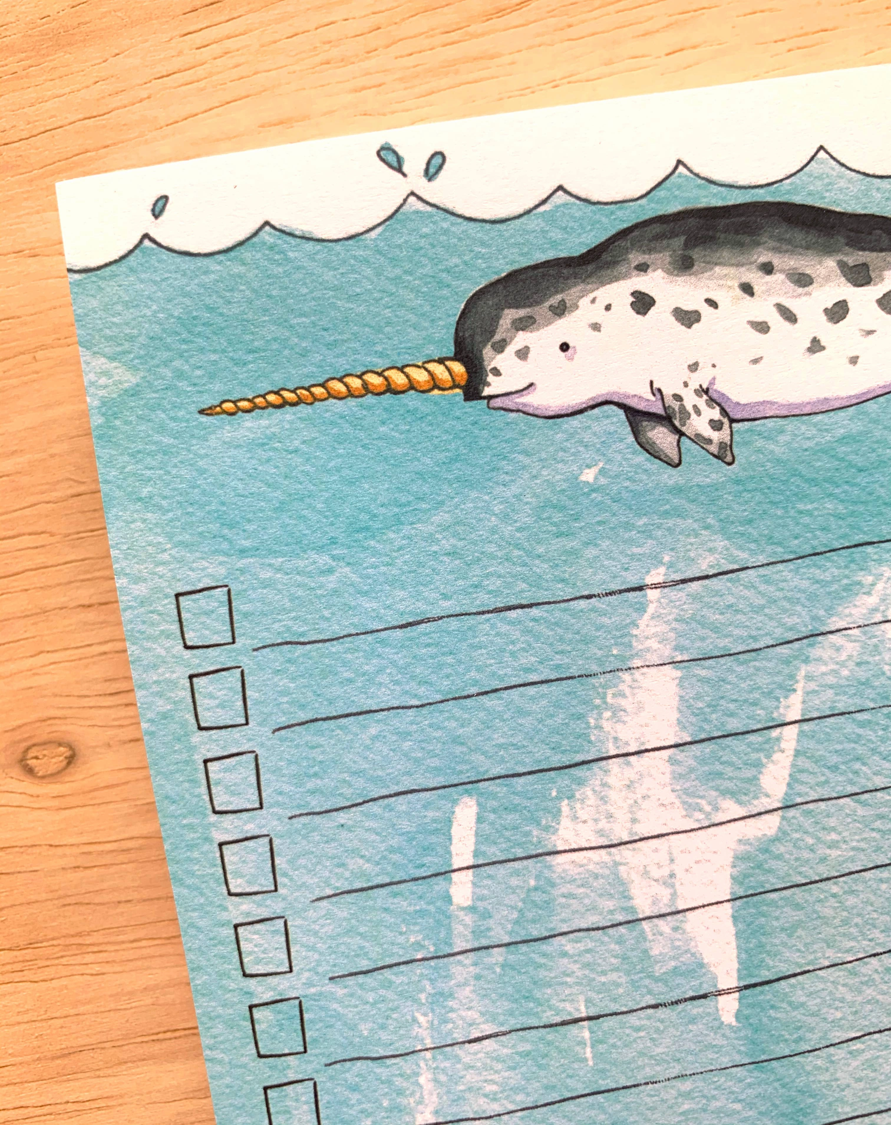 locking single Narwhal List Notepad