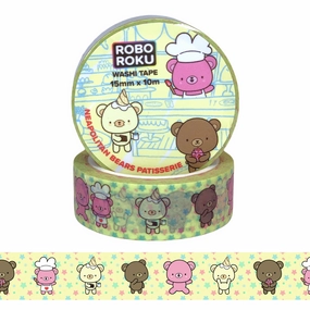 Neapolitan Bears Patisserie Washi Tape sturdy earthy