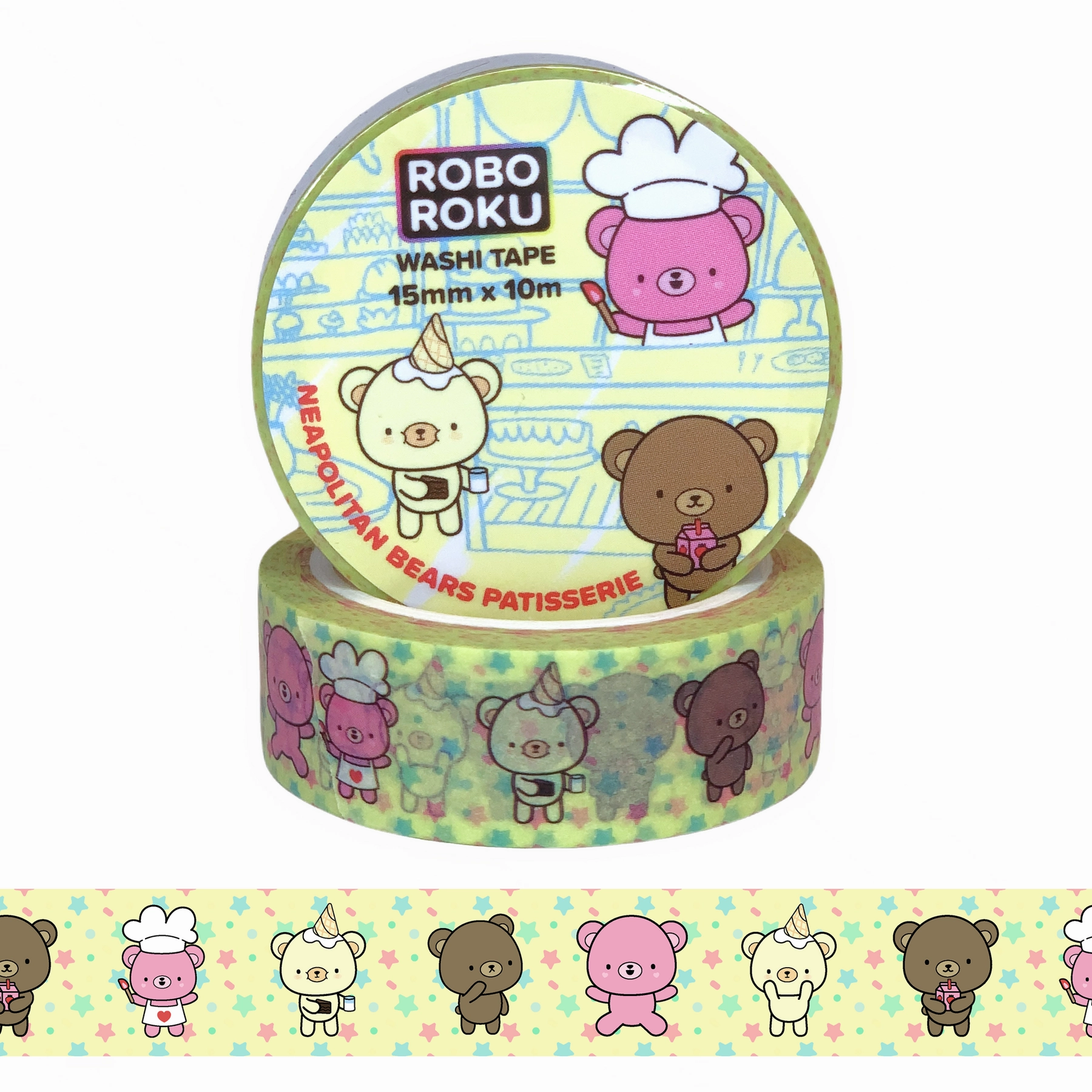Neapolitan Bears Patisserie Washi Tape sturdy earthy