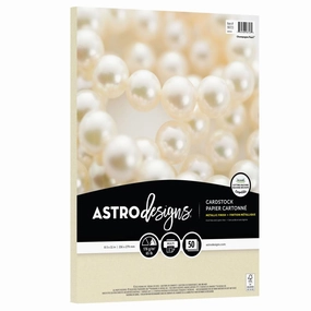 Neenah Astrodesigns 65Lb Metallic Cardstock 8.5"X11" 50/Pkg - Champagne Pearl premium professional