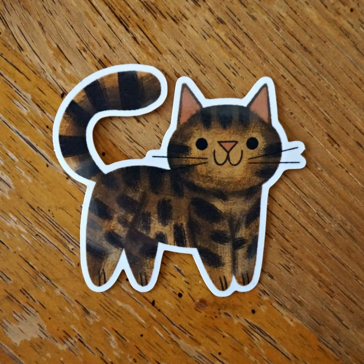 paper Nellie Le Brown Tabby Cat Vinyl Sticker