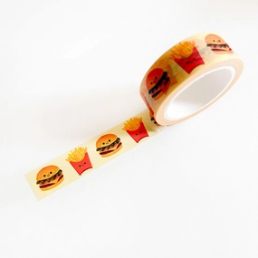 synthetic Nellie Le Burgers & Fries Washi Tape