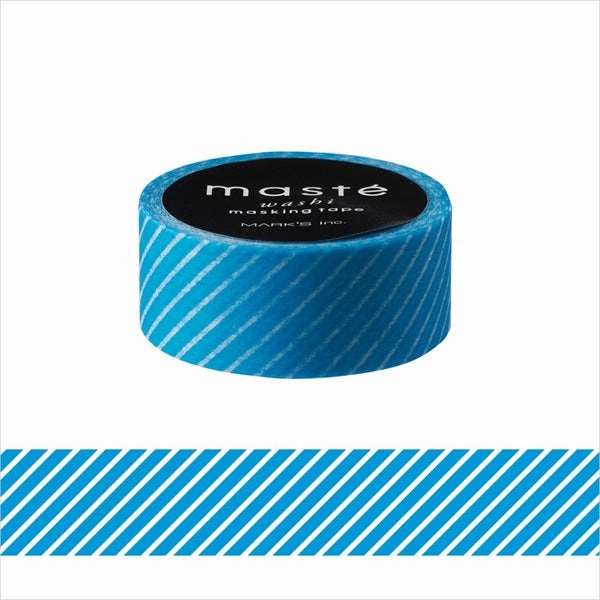 Neon Blue Stripe Washi Tape Maste fiber