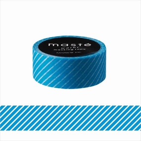 Neon Blue Stripe Washi Tape Maste fiber
