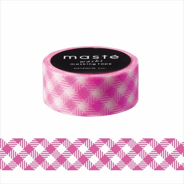 retractable Neon Magenta Check Washi Tape Maste