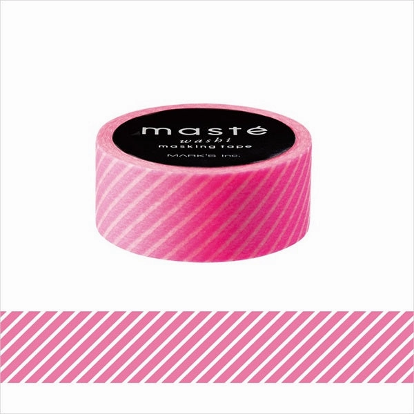 top tiny Neon Pink Stripe Washi Tape Maste