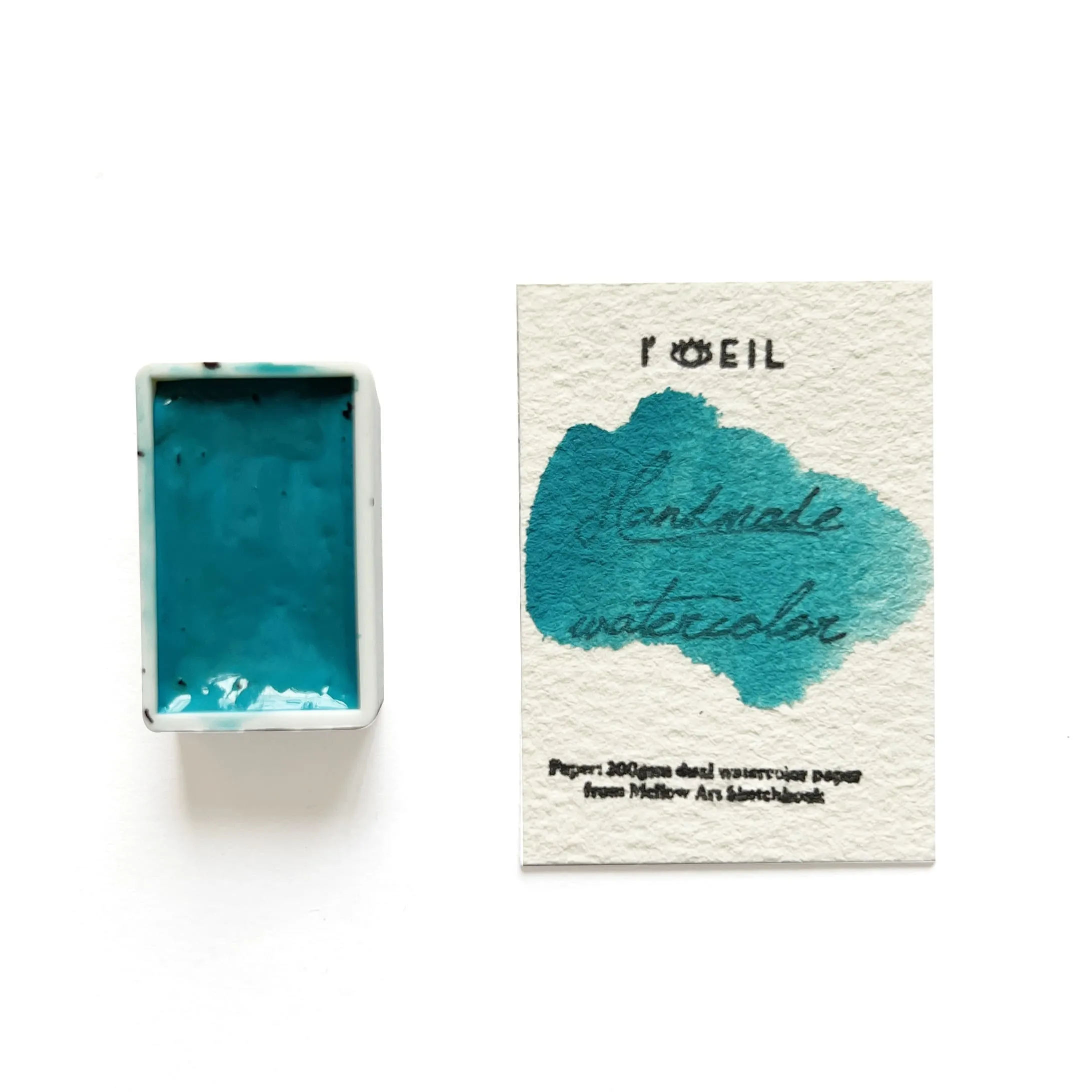 Cobalt Blue Turquoise #1 Pb28 - Artist Grade Handmade Honey Based Watercolor Paint Full Pan 3.2Ml paper