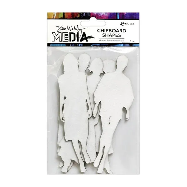 Dina Wakely Chipboard Shapes  - The Women fiber pastel
