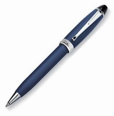 sealed flat Aurora Ipsilon Satin Blue Ballpoint Pen