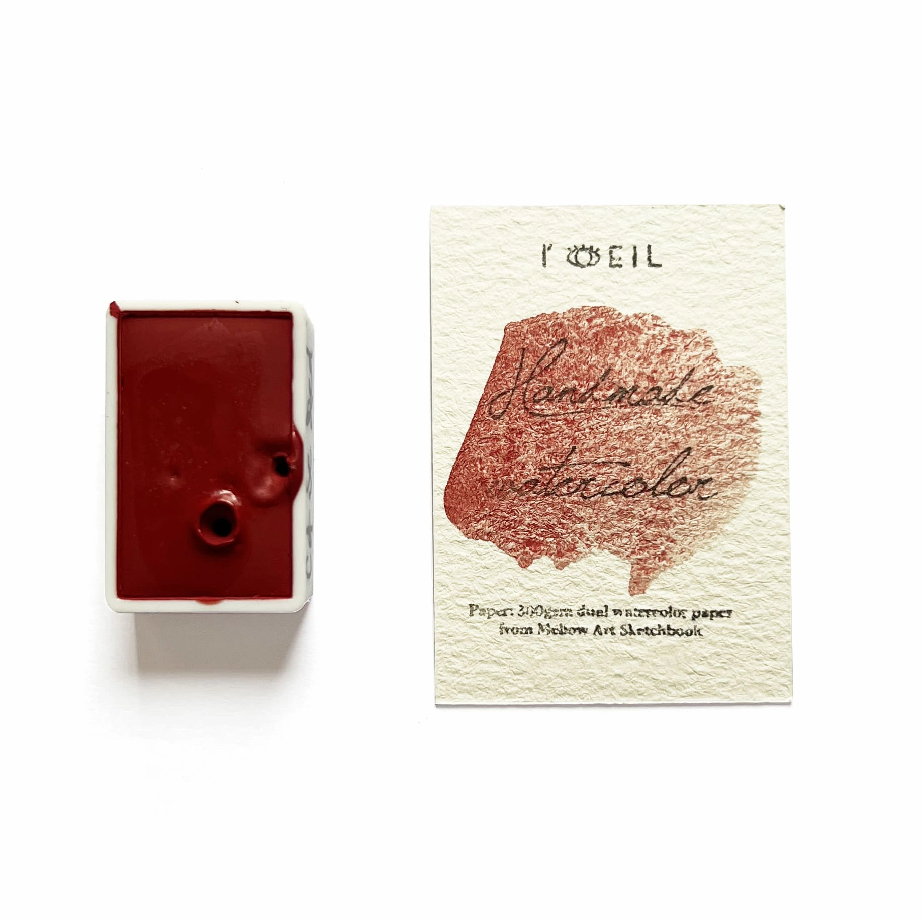 magnetic bold Cadmium Selenium Red - Artist Grade Handmade Honey Based Watercolor Paint Full Pan 3.2Ml