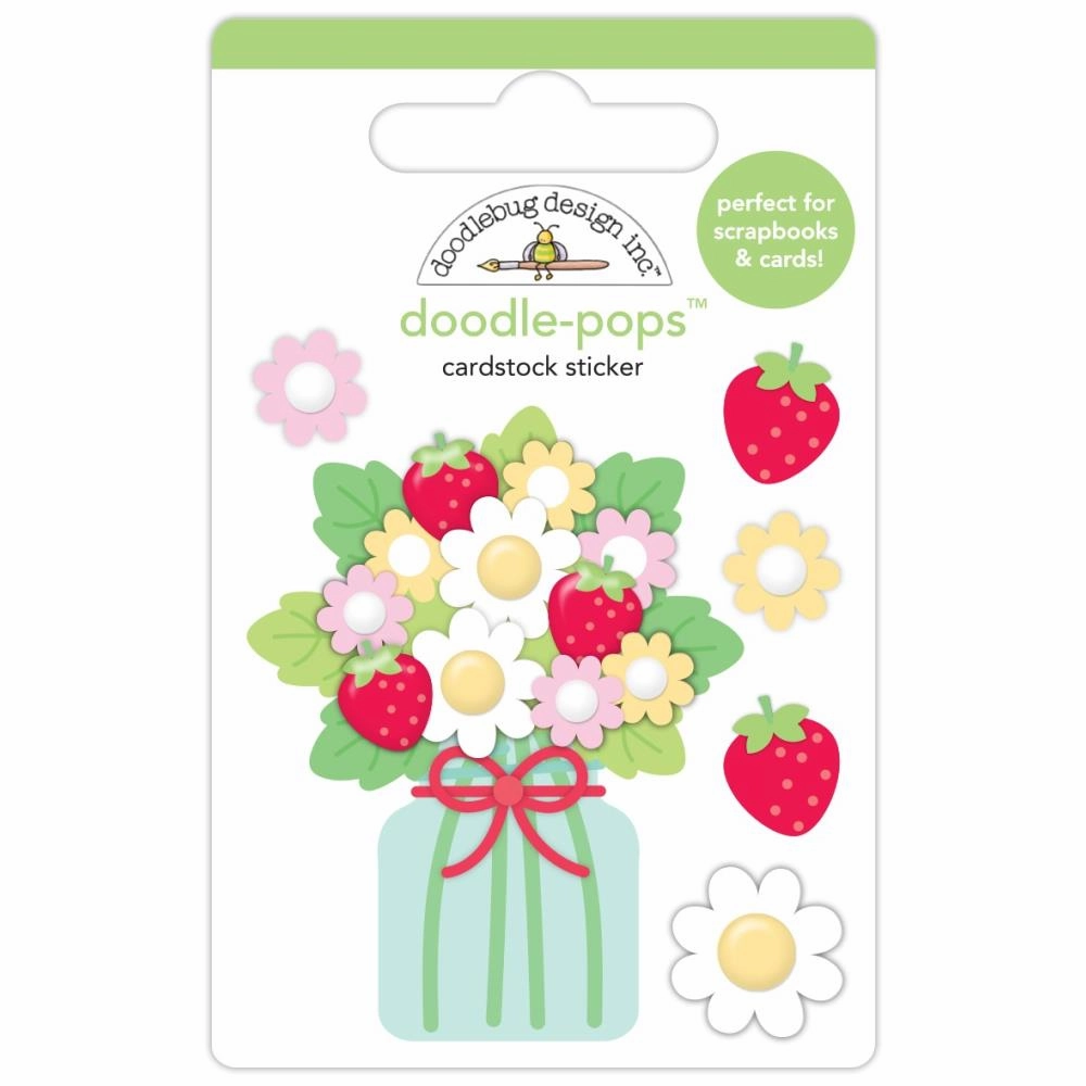 Doodlebug Doodle-Pops 3D Stickers - Berry Bouquet valuable