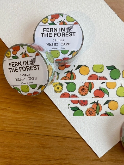 soft Illustrated Citrus Washi Tape