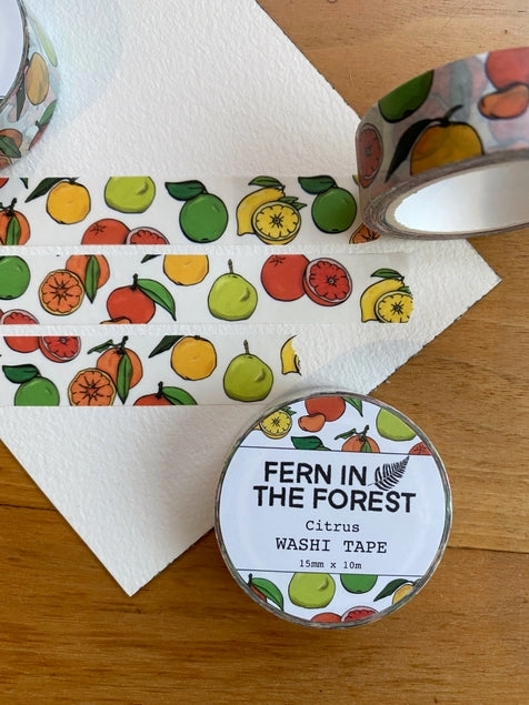Illustrated Citrus Washi Tape ceramic heatproof