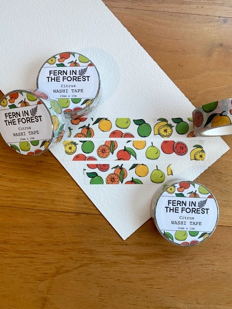 Illustrated Citrus Washi Tape vivid