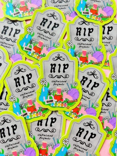 magnetic R.I.P To My Unfinished Crafts Sticker