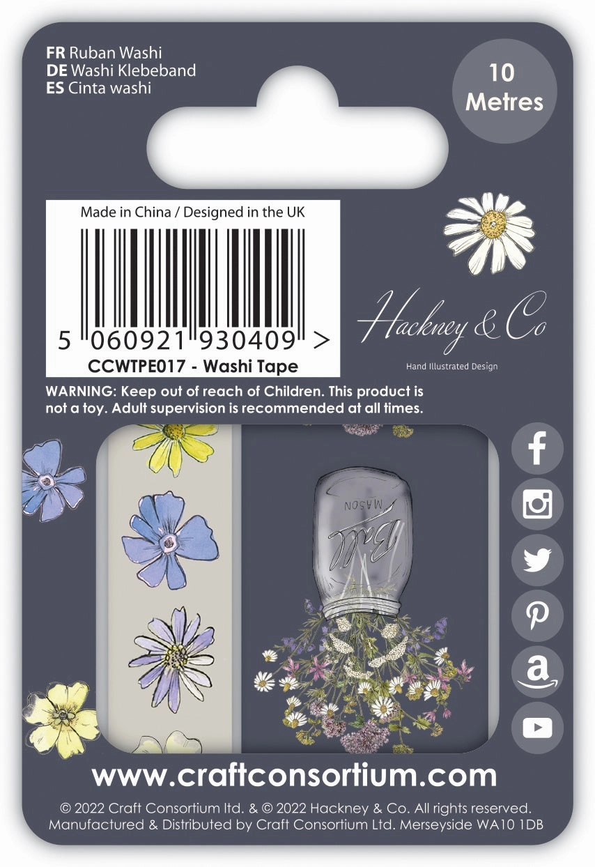 durable collectible Wildflower Meadow Washi Tape 2/Pkg