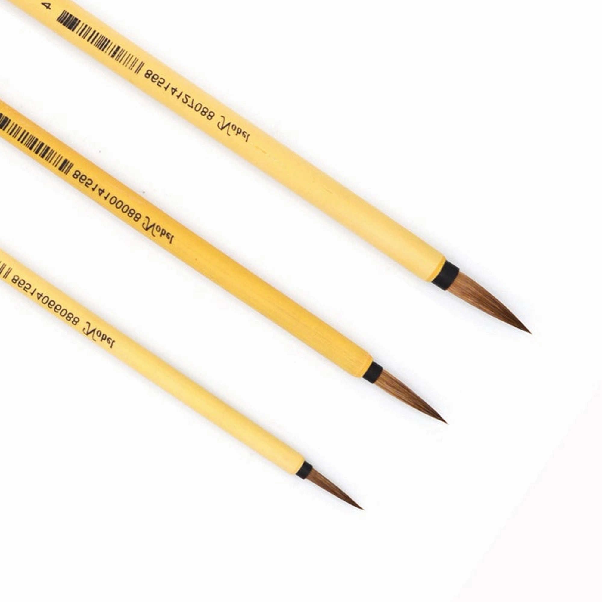 Bamboo And Golden Goat Hair Brushes, Set Of 3 maxi resilient