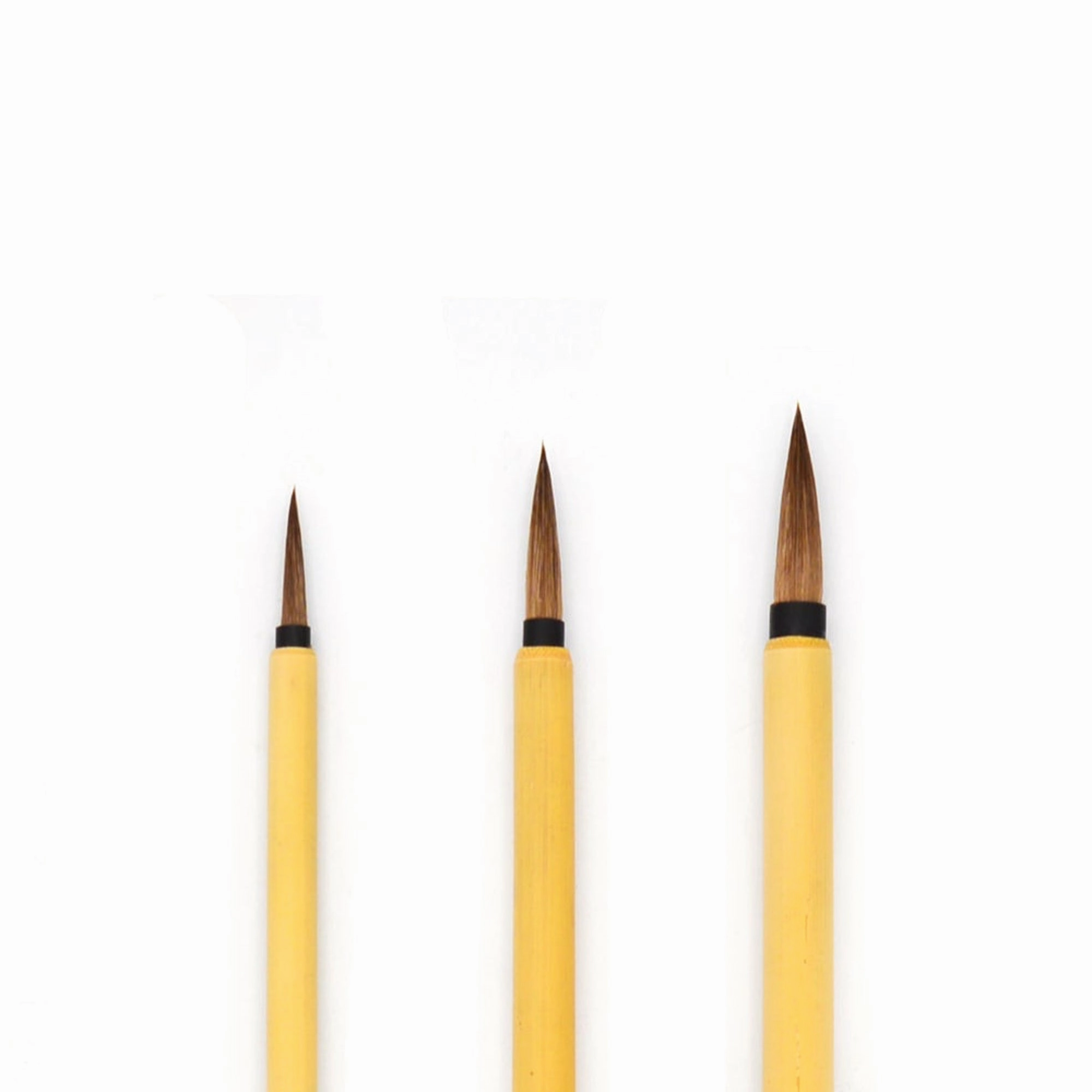 exclusive bamboo Bamboo And Golden Goat Hair Brushes, Set Of 3