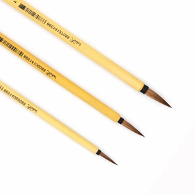 Bamboo And Golden Goat Hair Brushes, Set Of 3 maxi resilient