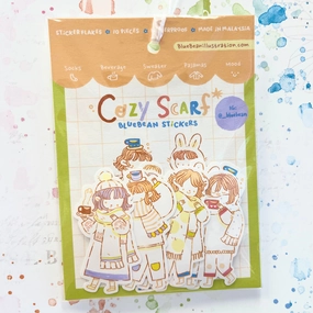 modern adjustable Bluebean Cozy Scarf Sticker Pack