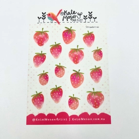 valuable biodegradable Kate Mason Sticker Sheet - Strawberries