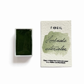 biodegradable organic (New) Green Agate (Mineral) - Artist Grade Handmade Honey Based Watercolor Paint Full Pan 3.2Ml