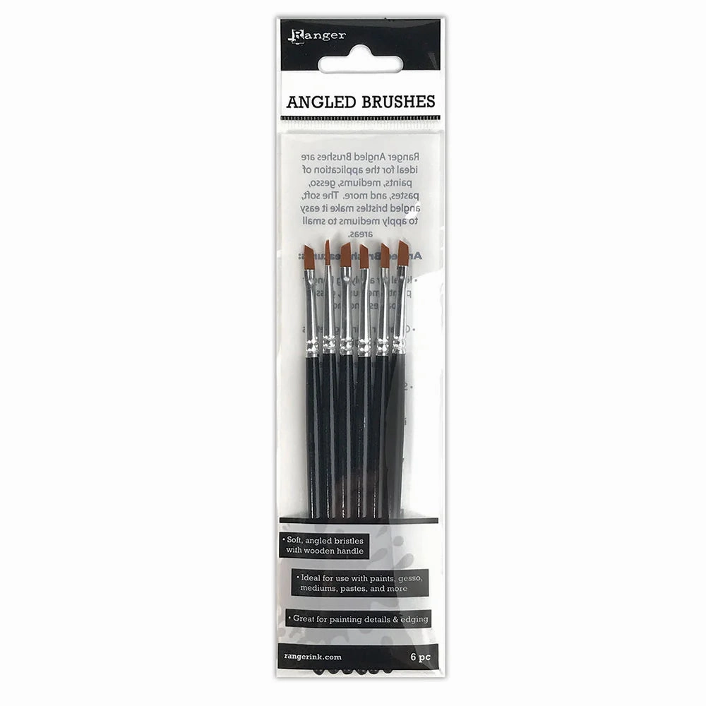 essential colorful Ranger Angled Brushes 6 Pc