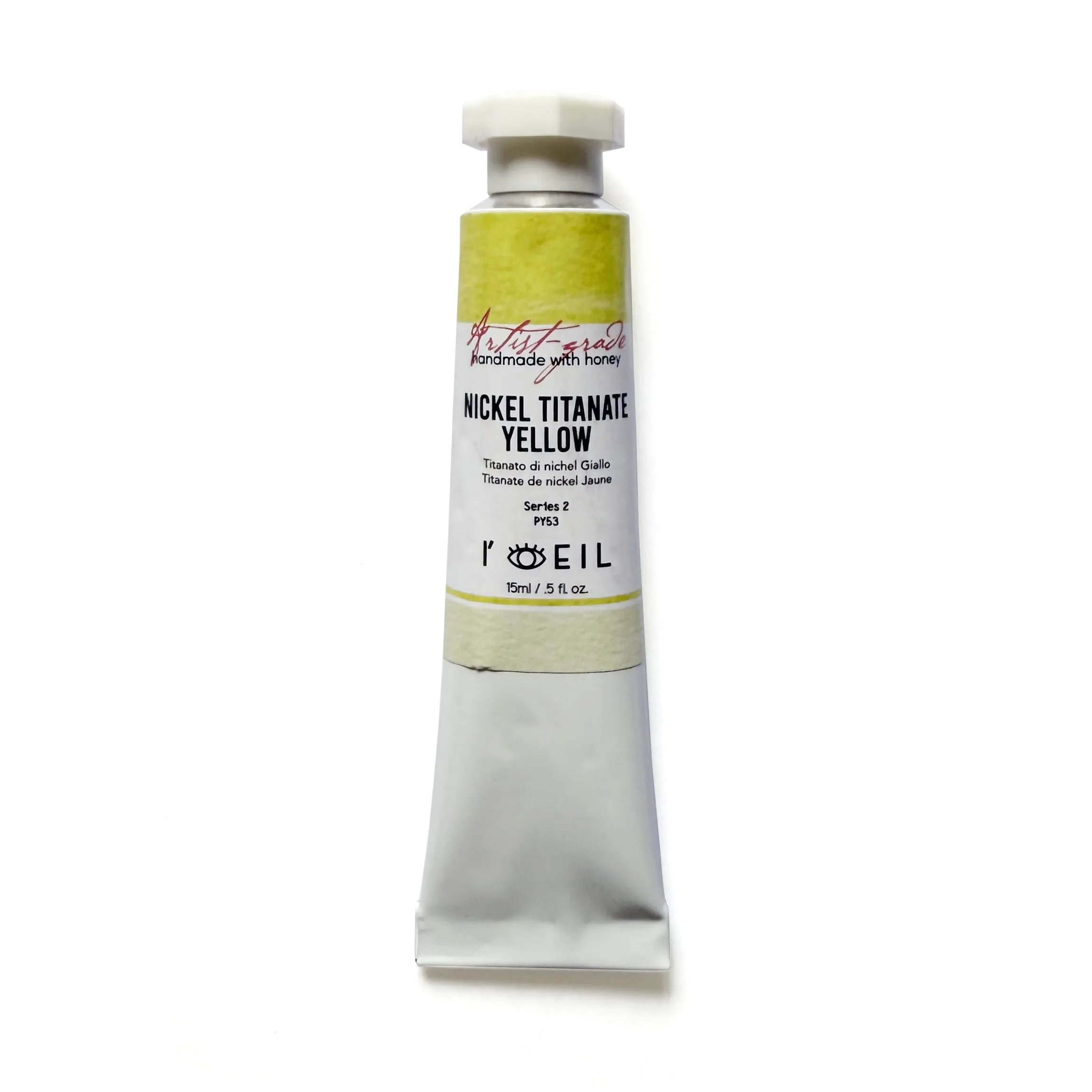 retro Nicker Titanate Yellow Py53 - Artist Grade Handmade Honey Based Watercolor Tube 15Ml