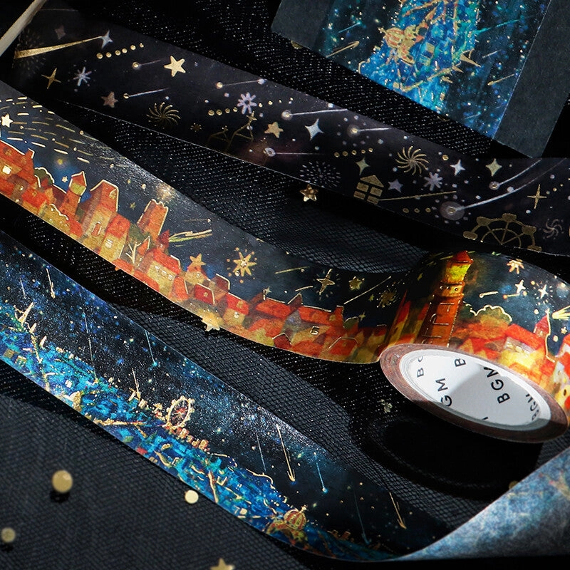 Night Of Shooting Stars Warm Lights Washi Tape affordable