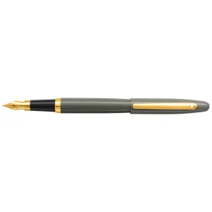 Sheaffer Vfm Light Gray And Pvd Gold Trim Fountain Pen resin narrow